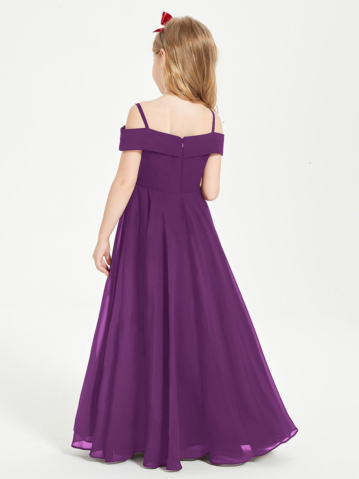 Off-the-Shoulder Dresses for Stylish Junior Bridesmaids Grape